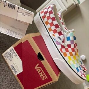 Classic slip on Vans Checkerboard Rainbow